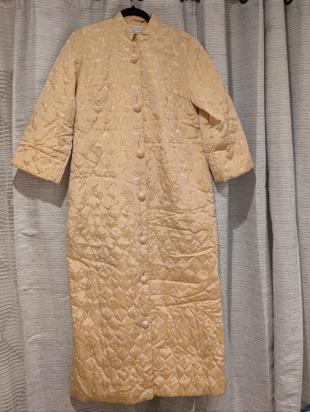 True Vintage Gaymode Penneys Yellow Quilted Long Robe - L